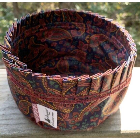 Longaberger Button Basket 1996 Small Round Liner Protector Heartland Collection - Picture 2 of 11